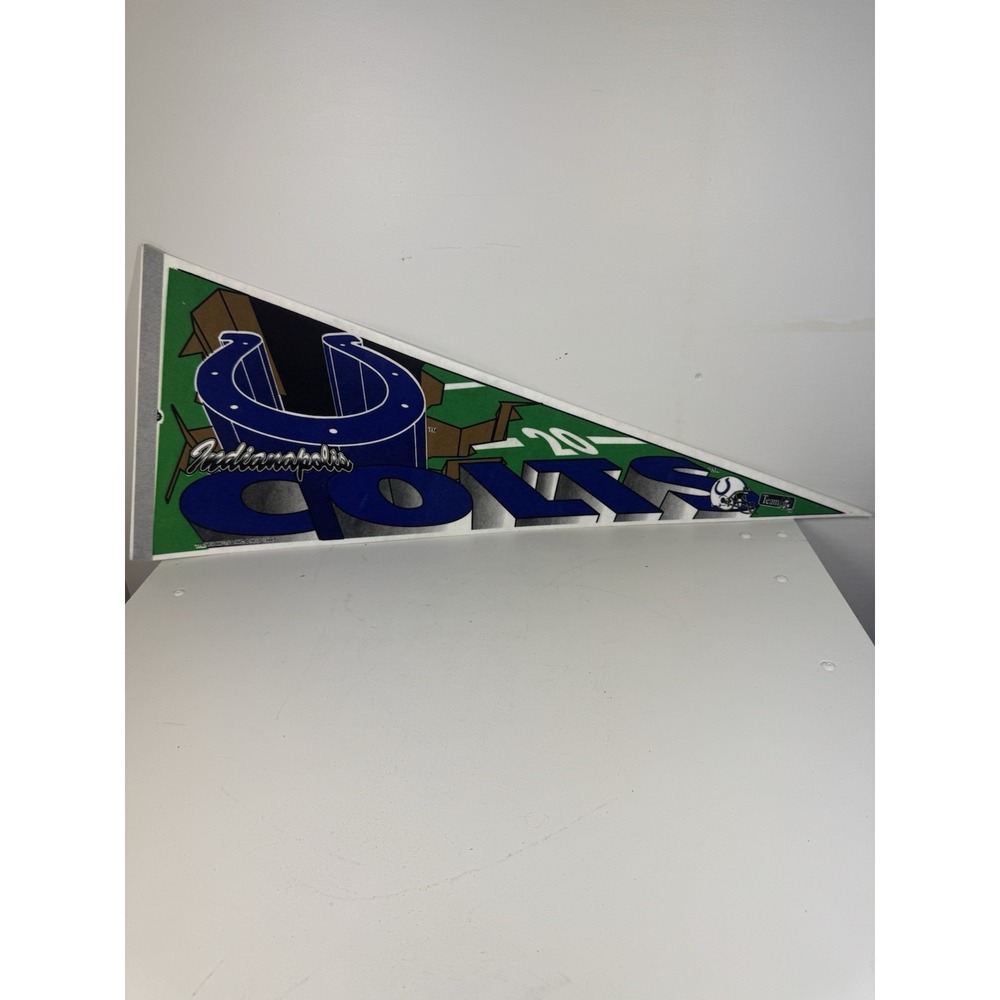 Vintage Wincraft Pennant Indianapolis Colts Felt‎ Flag 30"x 12" NFL Football